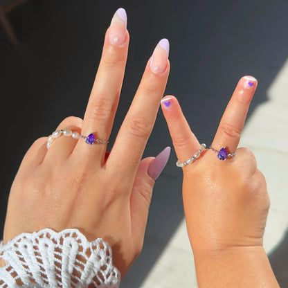 Violetter Amethyst Selbstliebe-Kettenring