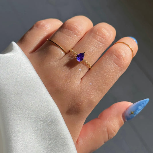 Violetter Amethyst Selbstliebe-Kettenring