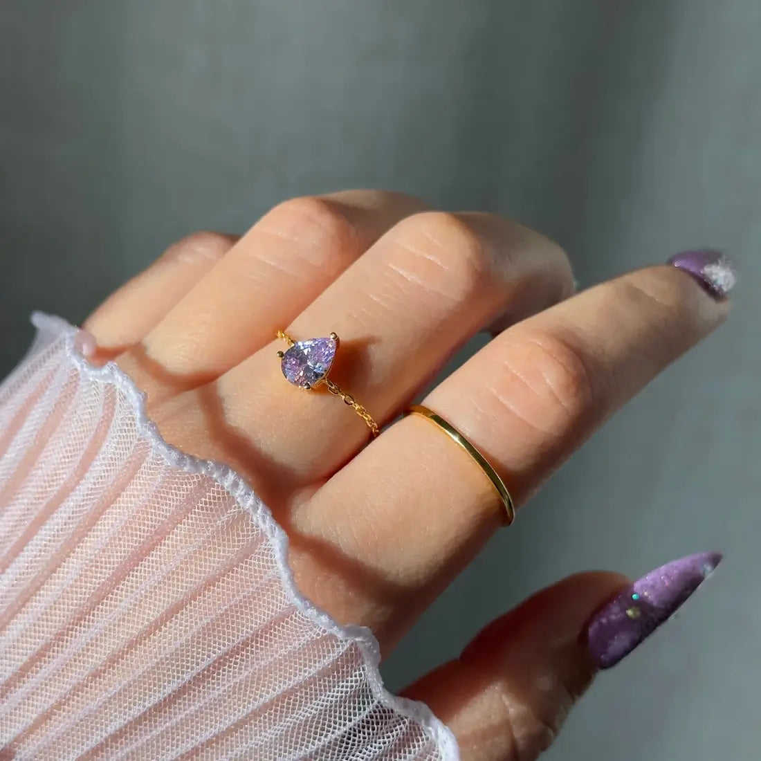 Heller Amethyst Selbstliebe-Kettenring