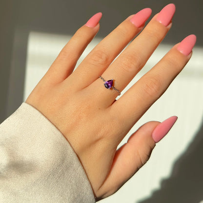 Violetter Amethyst Selbstliebe-Kettenring